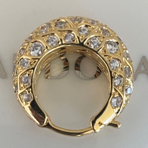 Pandora Sparkling Pattern Hoop Earrings ~ Shine - Picture 2 of 4